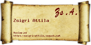 Zsigri Attila névjegykártya